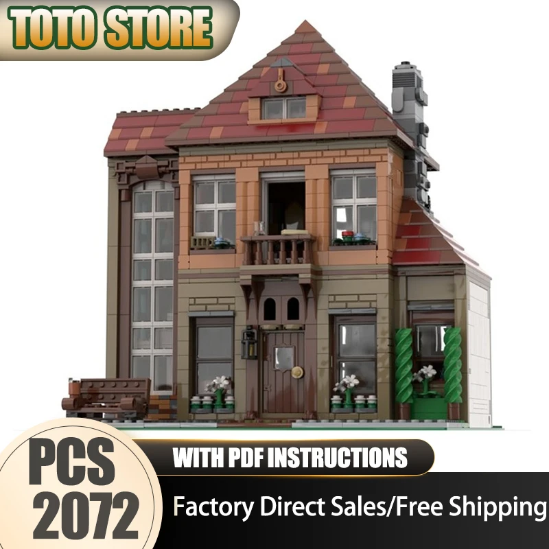 مدينة شارع عرض Moc اللبنات البحر الأبيض المتوسط عطلة البيت التكنولوجيا الطوب DIY الجمعية لعبة البناء هدايا العيد #1