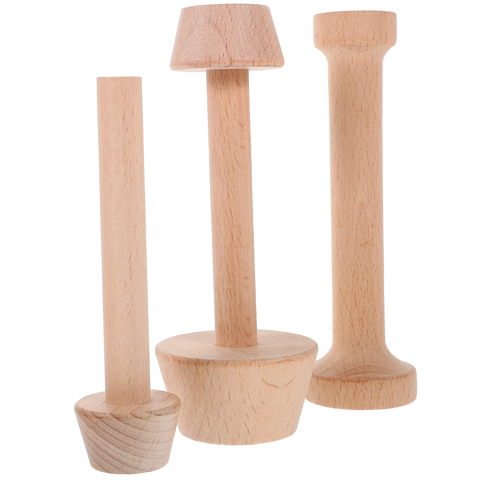 

3 Pcs Mould Wooden Shell Pastry Tamper Tamper Handheld Pastry Tools Large Medium Small Sizes Baking