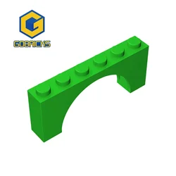 Gobricks 10pcs MOC Brick Parts 15254 Brick Arch 1 x 6 x 2 Compatible Building Block Particle  Assmble Kid Toy Birthday Gift