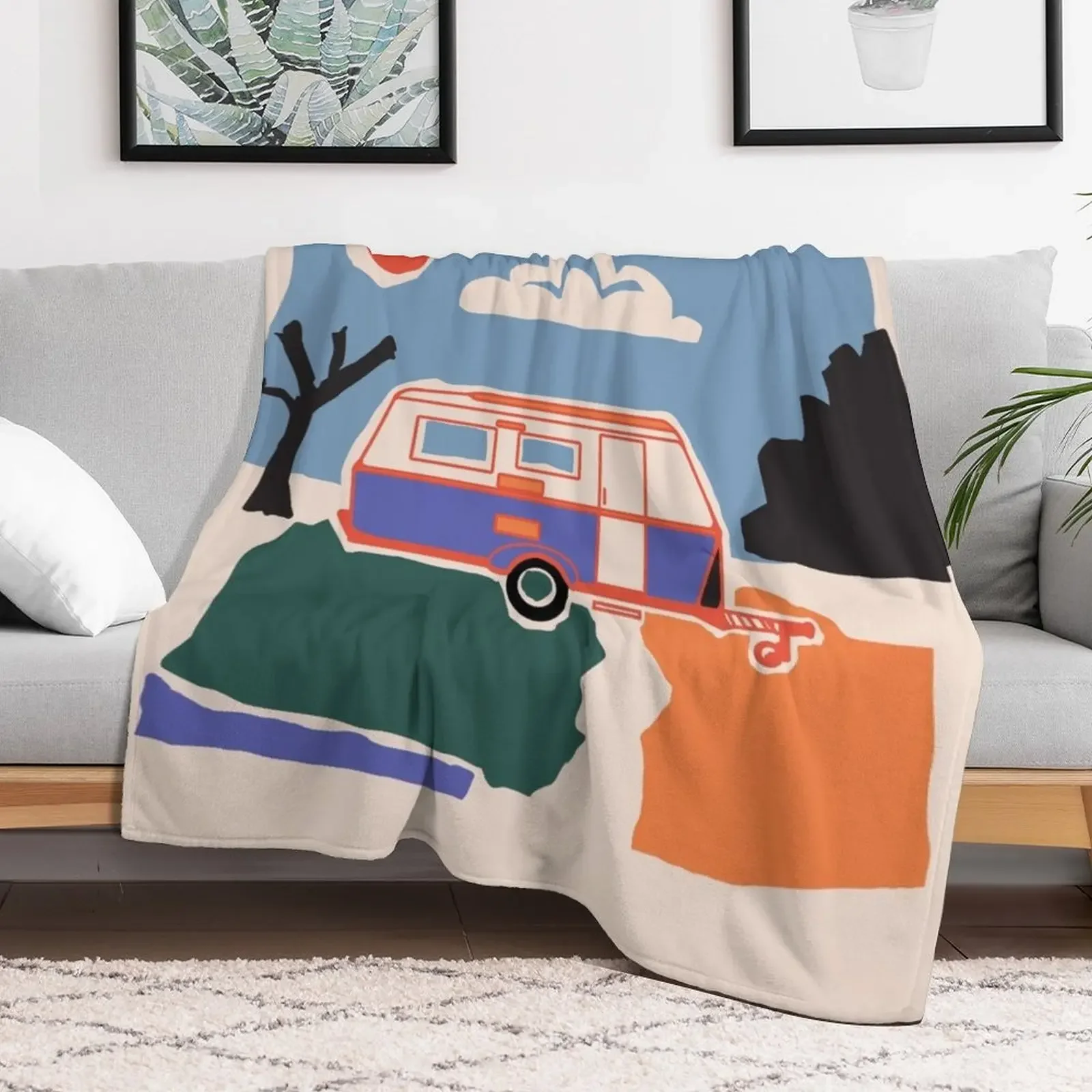 Retro Vintage Caravan Throw Blanket Giant Sofa Heavy Hairys Large Blankets