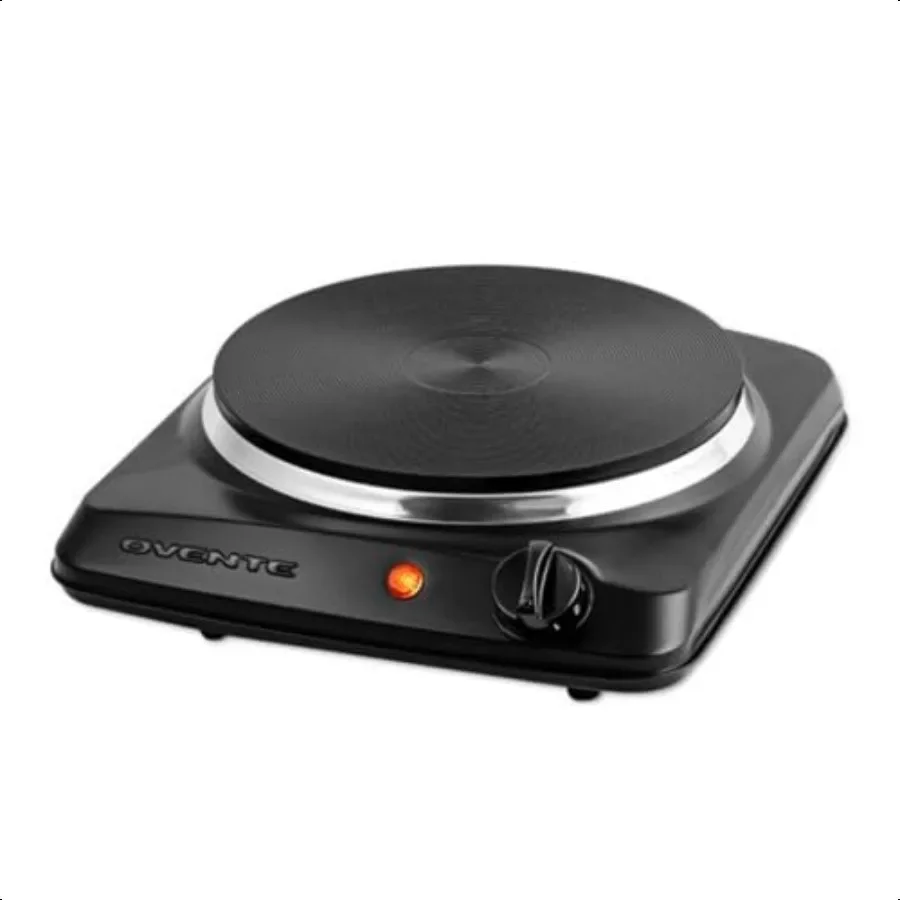 

Electric Countertop Single Burner 1000W Cooktop with 7.25 Inch Cast Iron Hot Plate 5 Level Temperature Control Compact Cooking