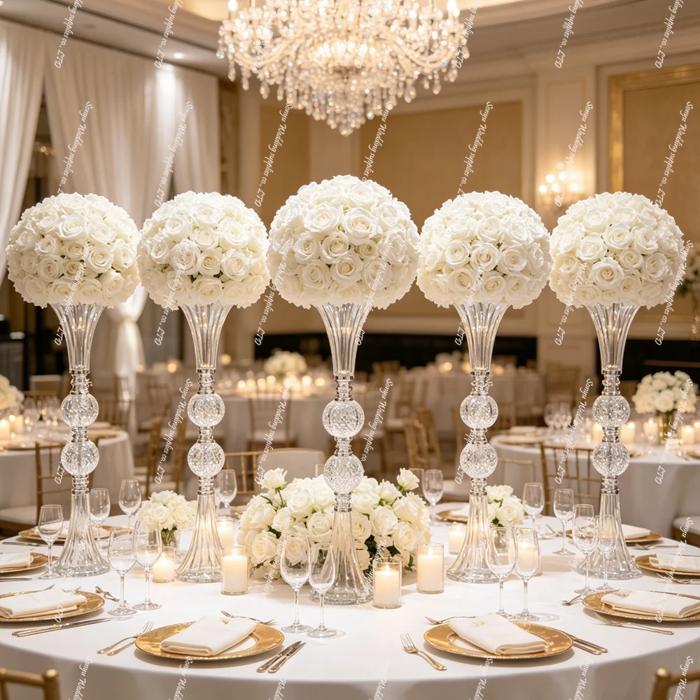 Wedding Support - 10 قطع من حوامل الشموع والأزهار