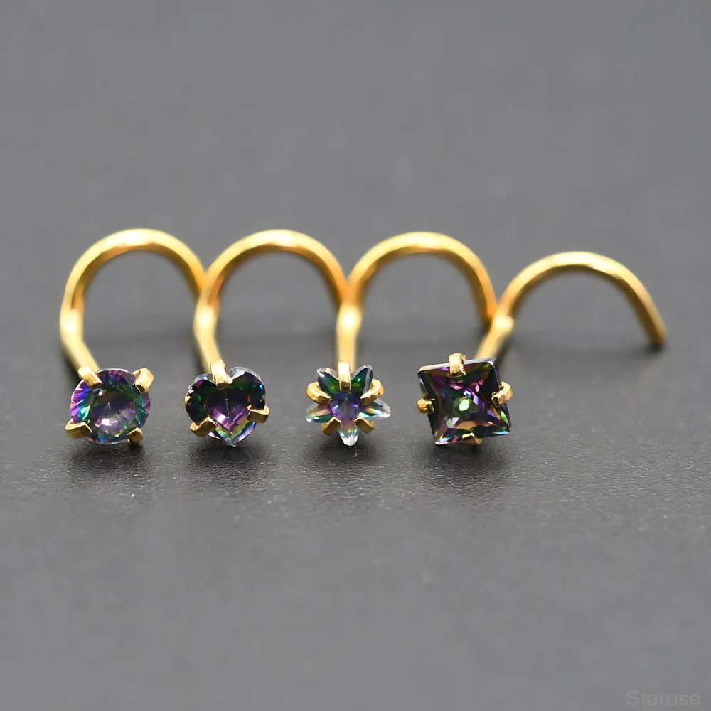 4 Stück-Packung 3 mm Kristall Zirkon Nasenstecker Labret Piercing Edelstahl Helix Monroe Piercing Conch Lip Schmuck 20G Twisted Pin – Detail 16
