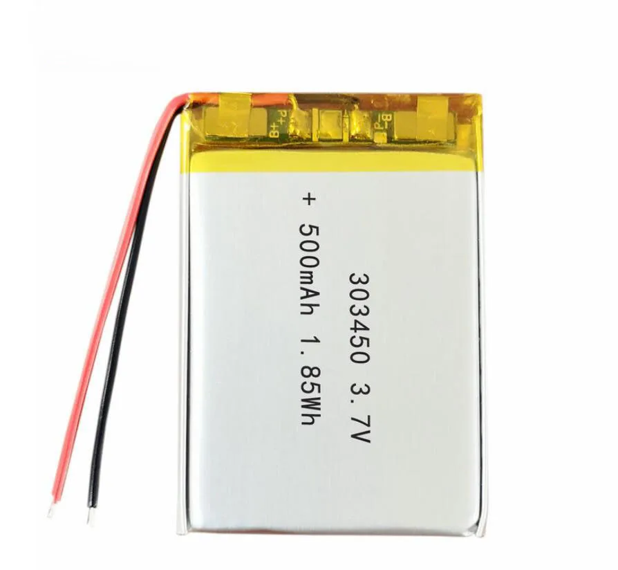 2/5/10/20 Pcs 3.7V 500mAh 303450 Lithium Polymer Ion Battery 2.0mm JST Connector