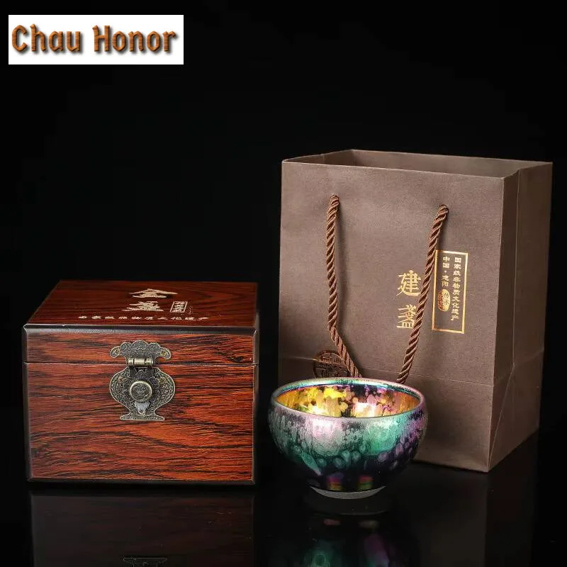 Boutique Colorful Jianzhan Kiln Change Tasting Cup Handmade Ceramic Master Cup Household Kung Fu Tea Set Tea Ceremony Drinkware