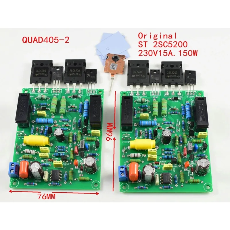 

2PCS QUAD405-2 Amplifier Board Stereo 2.0 100W*2 Audio Amplifier Finished Board G7-012