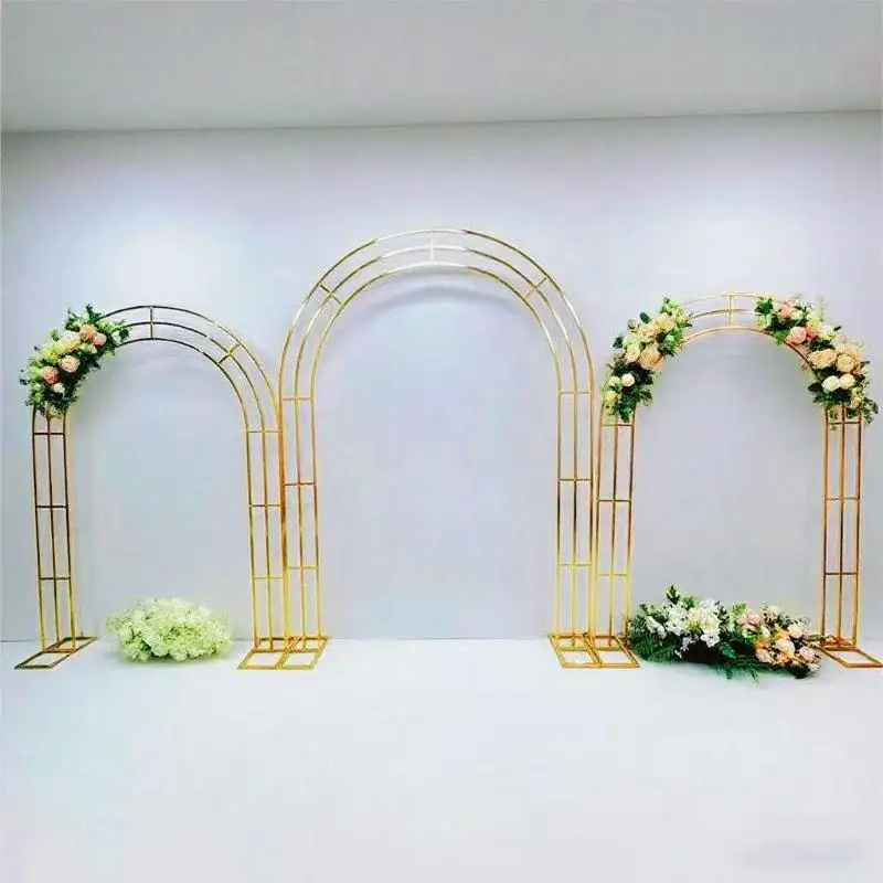 

Luxury Outdoor Wedding Party Stage Wall Backdrops Flower Arch Display Frame Event Background Props Floral Sign Decor Stand 2-3pc