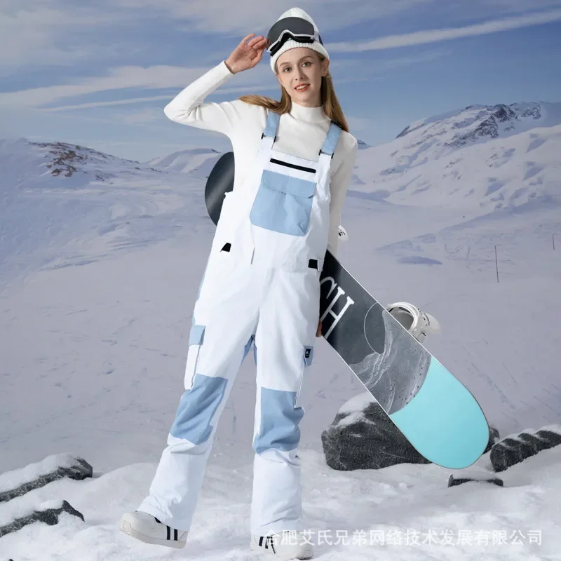 

C olored Ski Pants Windproof Waterproof Warm Breat hable Couple Ski Pa nts OT4