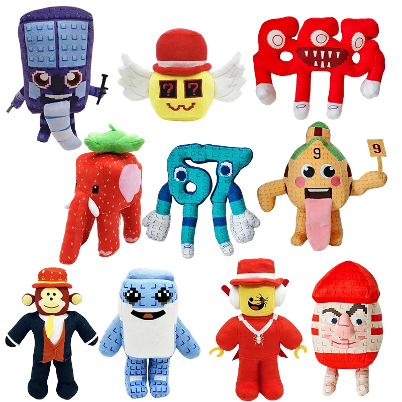 

2026 Игра Steal A Brainrot, плюшевая забавная No. 9 нет. 67, плюшевая ручная цифровая кукла-игрушка с номером 9, мягкий подарок