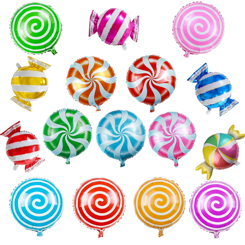 1/3/5PCS Lollipop Candy Foil Balloons  round windmill lollipop globos  happy Birthday Party balloons Decoration Kids Toys