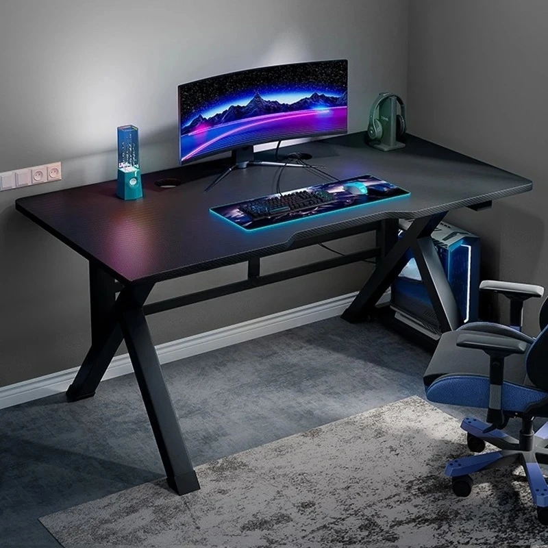 for Premium Carbon Fiber Ergonomic Gaming Desk Sturdy K-type steel Feet Home Room Desk Gamer Table High Quality Stable