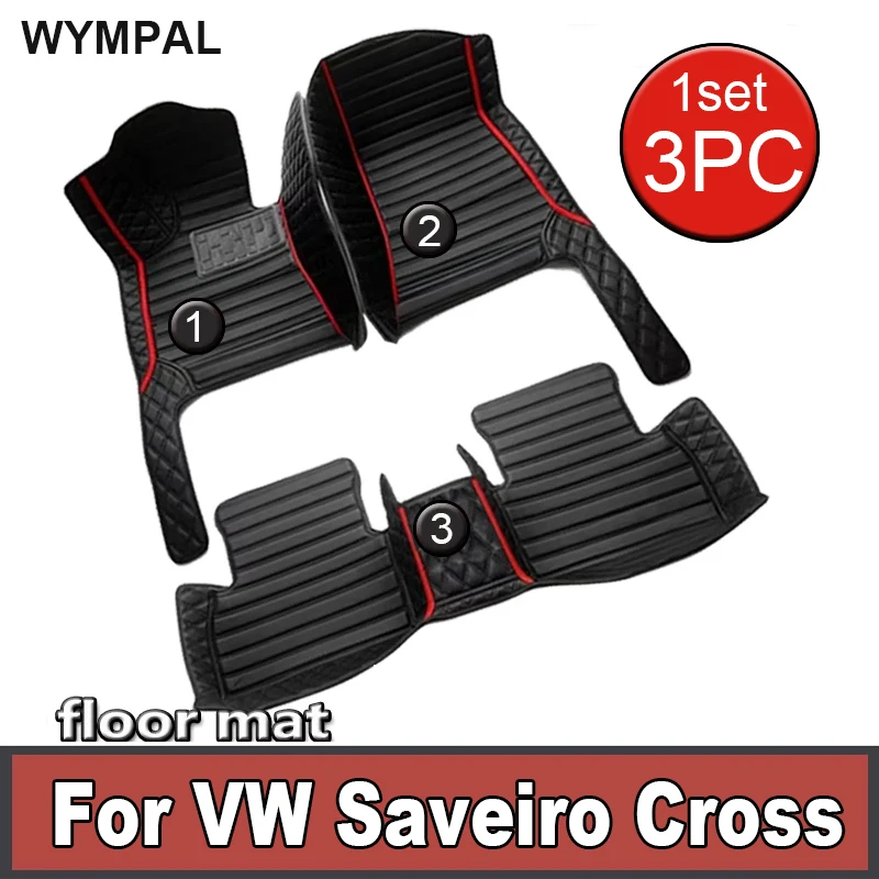 Custom Fit Automotive Car Floor Mats For VW Saveiro Cross G5 5U 2009~2017 Luxury Leather Men Women Full Coverage