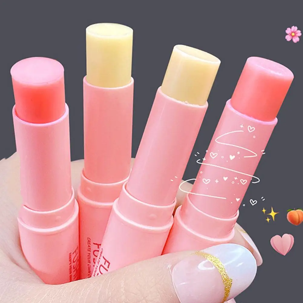 Natural Peach Lip Balm Long-lasting Moisturizing Lipstick Care Hydration Color Lipstick Lip Anti-drying Temperature Change N6R2