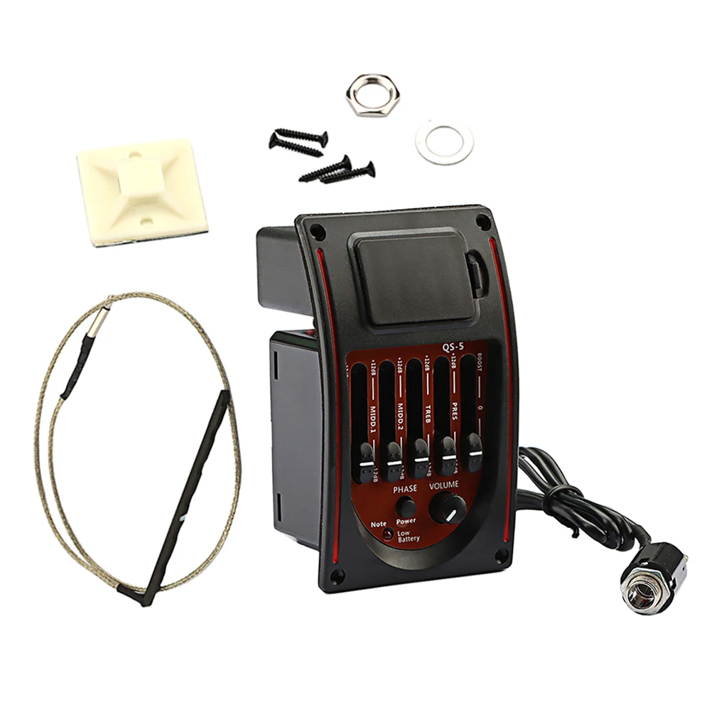 

1 Set Connecting Equalizer Pickup Tone Control Device Guitar Sound Pickup Equalizer For Electric Bass Acoustic With Adjustable