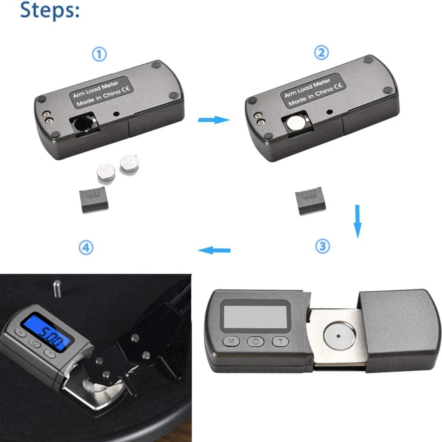 디지털 턴테이블 스타일러스 포스 체중계 게이지, 0.01g/5.00g, 트랙킹 포스 압력 게이지/체중계, 톤암 포노 카트리지, CD 백리