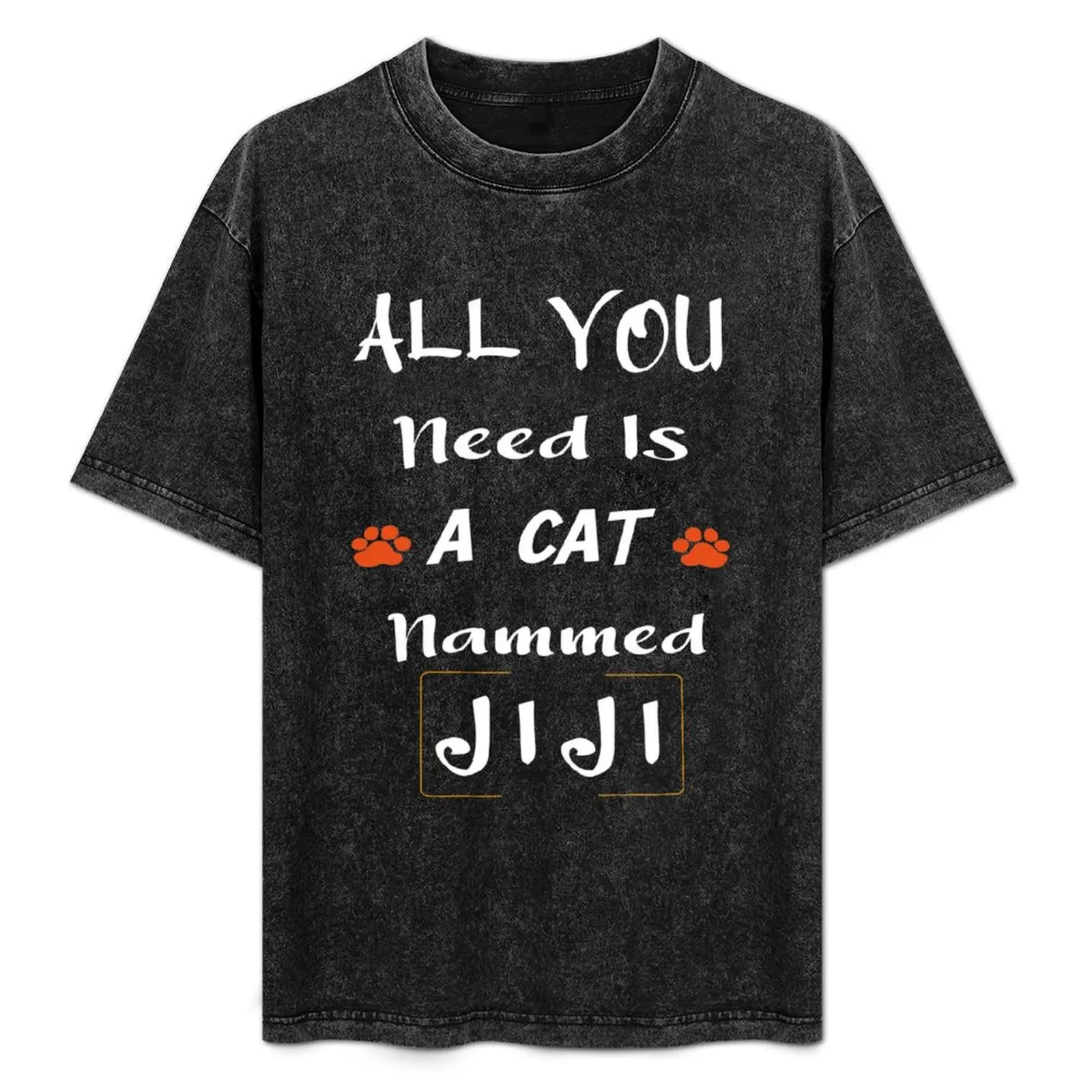 All You Need Is a cat Named Jiji T-Shirt Minimalist Casual Short Sleeve Top