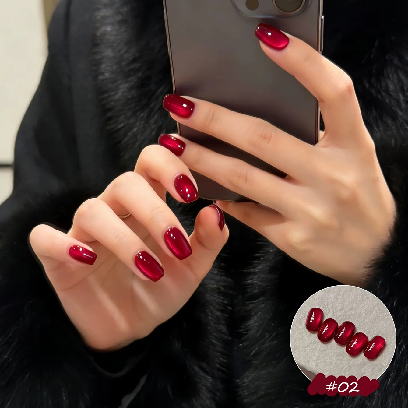 TC 1-8Pcs 2026 New Model High-Shine Red Series Cat Eye Gel Nail Polish Set in Multiple Colors Soak Off UV/LED Nails DIY at Home