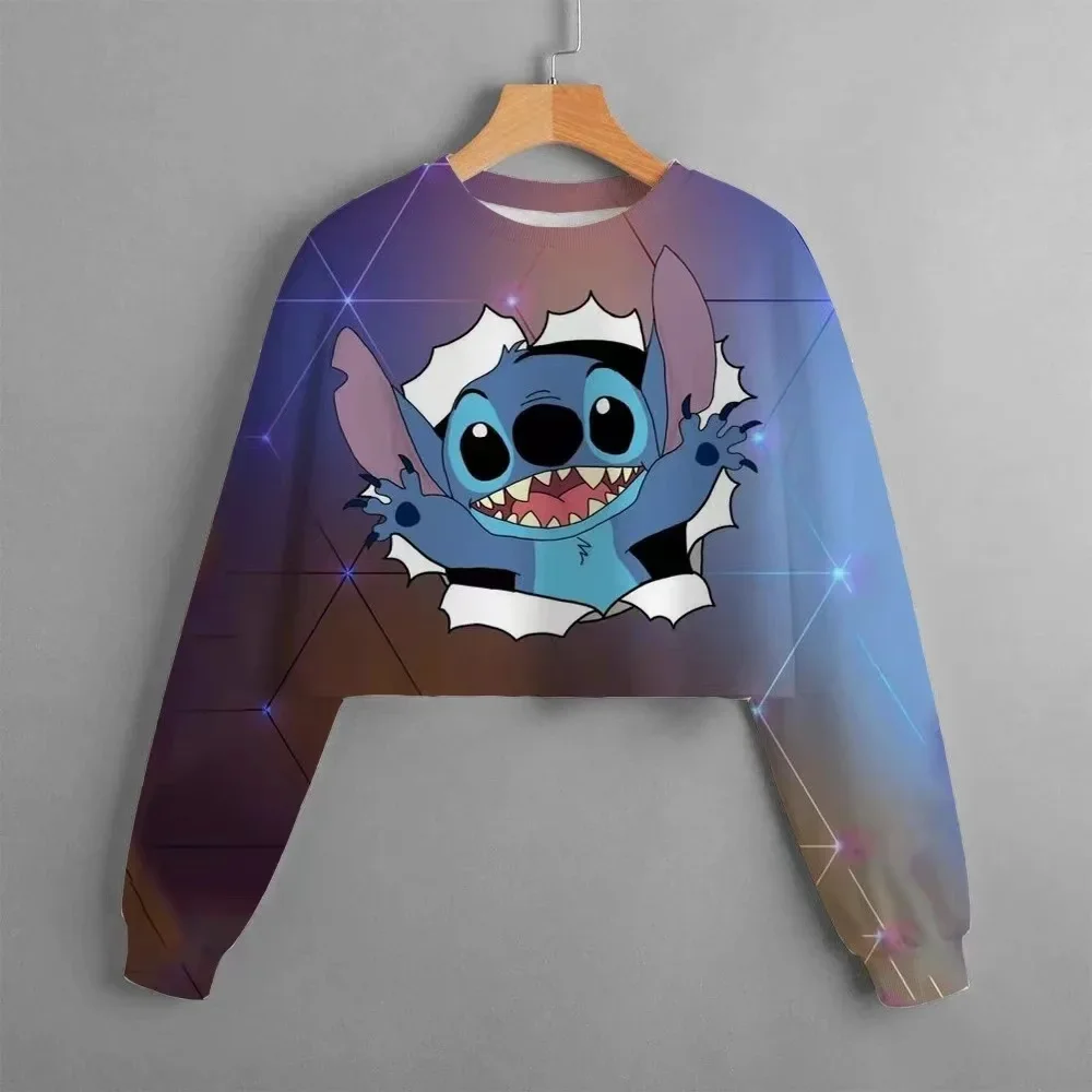 

Kawaii 3-14y Girls Clothes 2025 Disney Stitch Sweater Girls Spring And Autumn Sunshine Cute Top Sweatshirts Trucksuit