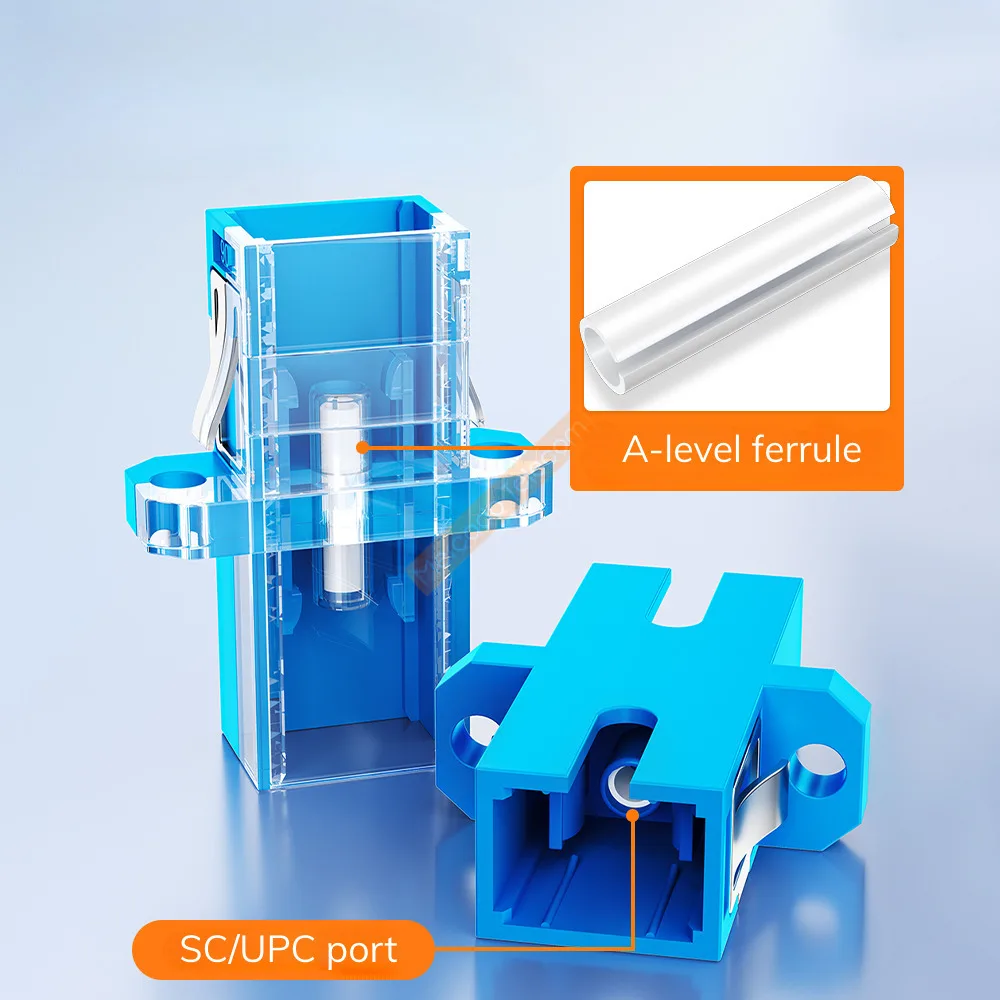 10/50 Uds acoplador Simplex de fibra óptica adaptador de fibra óptica conector SCUPC/SCAPC brida Simplex monomodo