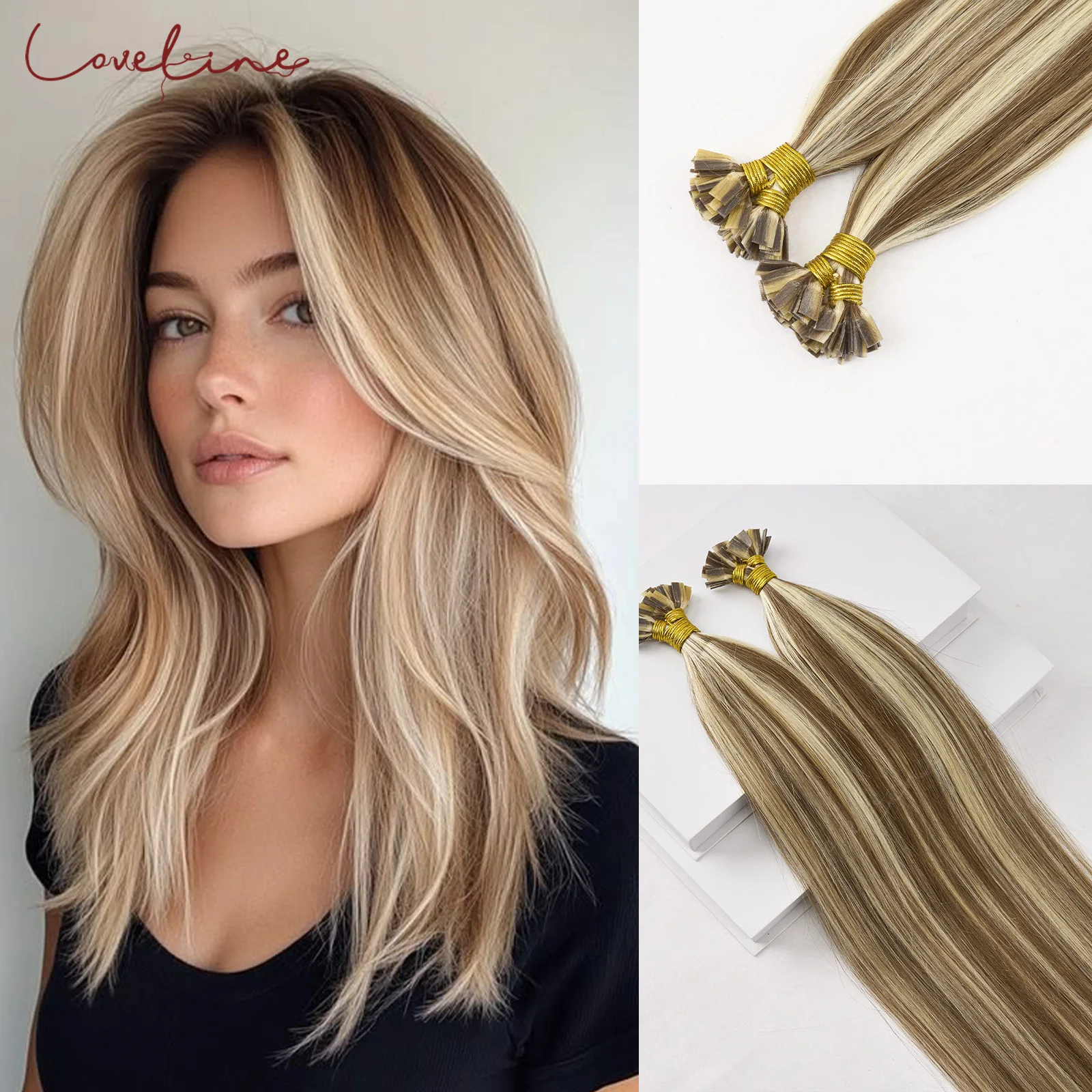 100% Real Remy Human Hair Flat Tip K Tip Straight Extensions 50g Keratin Prebond Fusion Capsule Natural New Hairpieces for Women