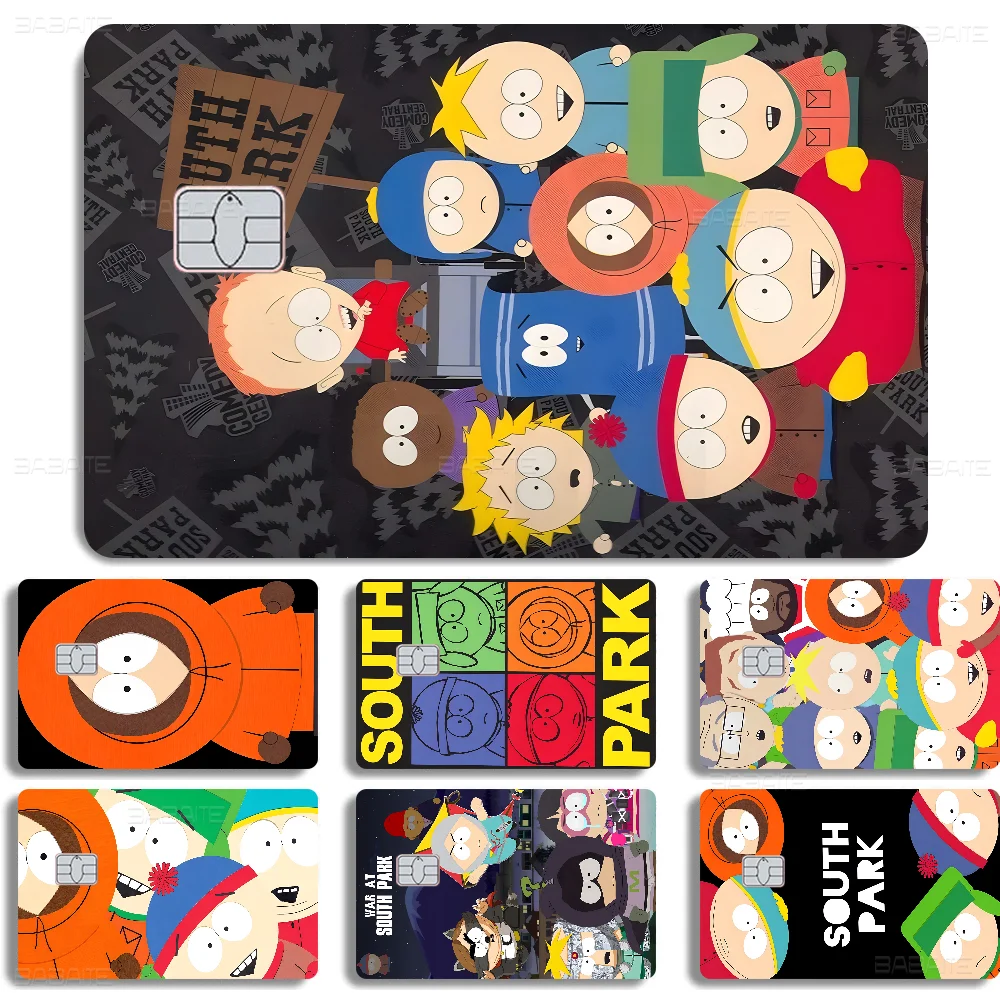 Cartoon-SouthparkS Credit Card Skin Stickers No Adhesive Residue Water Proof For VISA Credit Card Subway Access Card