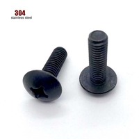 5/10/20/50pcs JISB1111T M2 M2.5 M3 M4 M5 M6 Black 304 A2-70 Stainless Steel Cross Large Round Phillips Big Truss Head Screw Bolt