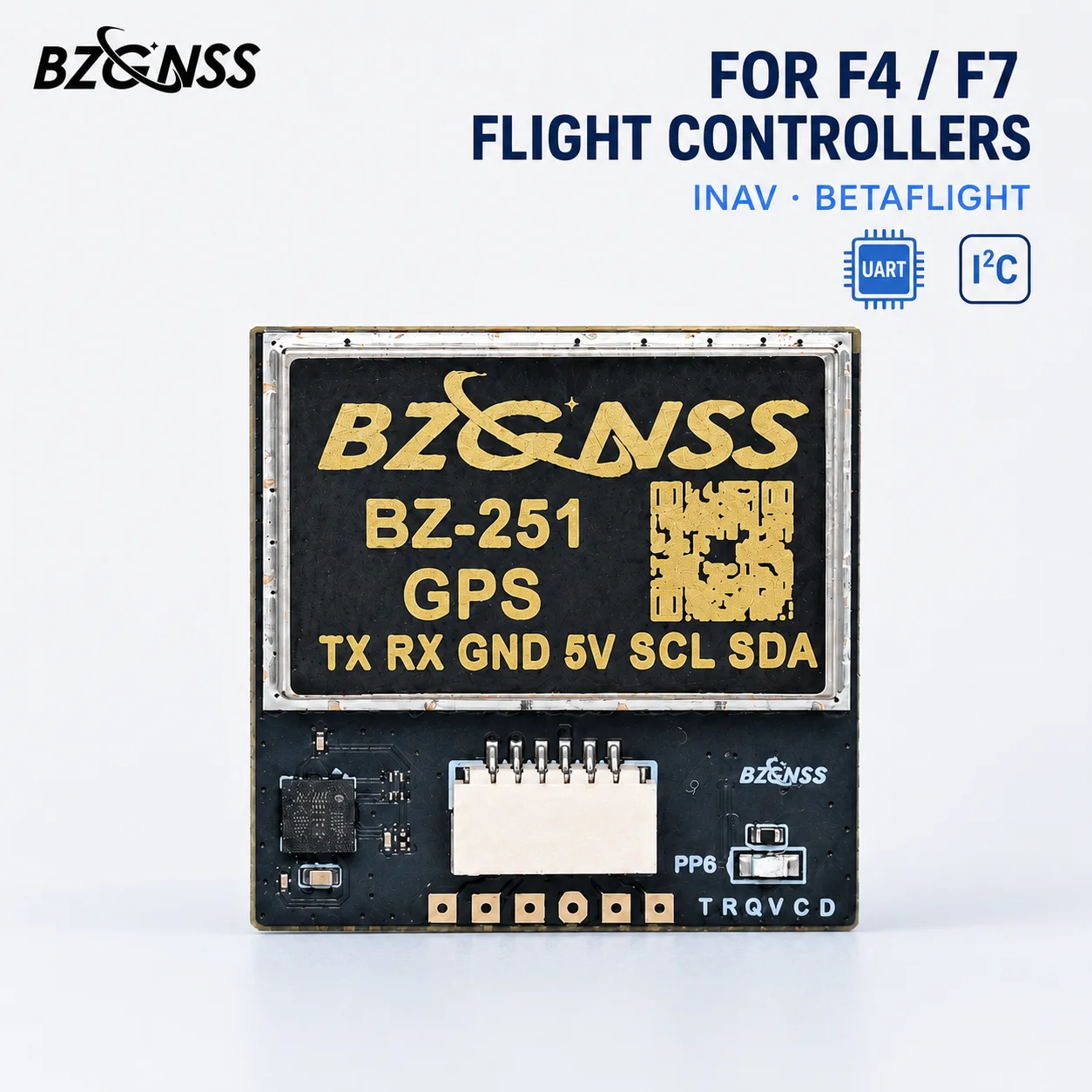 BZGNSS BZ-251 M10 GPS Module with QMC5883 Compass NMEA UBX 5V for FPV Drone F405 F722 INAV UAV GNSS, HGLRC M100-5883 Alternative
