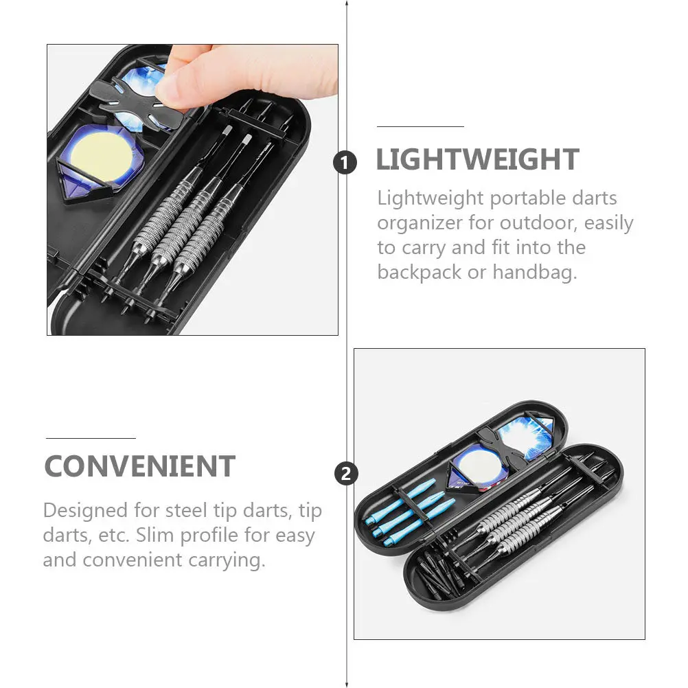 

2Pcs Portable Storage Box Lightweight Plastic Carrying Case Organizer for Steel Tip Tip Travel Case