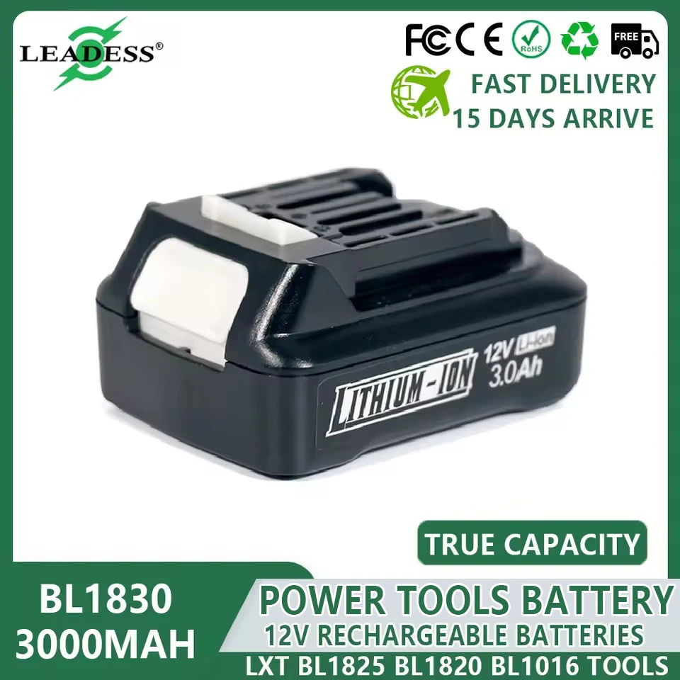 BL1021B BL1020 Battery 12V 3000mAh Li-ion Power Tools Rechargeable Battery for Makita BL1016 BL1015 BL104 DF331D Lithium Battery