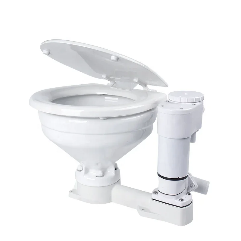 Camping Car Yacht Toilet Lounge Car Sailing Vessel Special Manual Electric Toilet Vehicle-borne Ceramic Toilet 12V24V