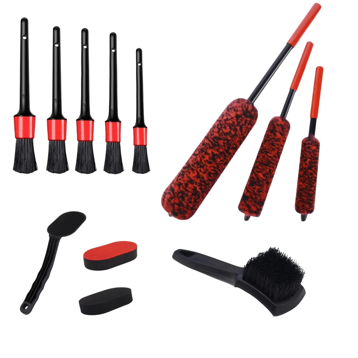 

Car tire wheel hub cleaning kit 8 PCS Auto Detailing Brushs Tire Shine Applicator Multipurpose Car Easy Cleaning Tool Set