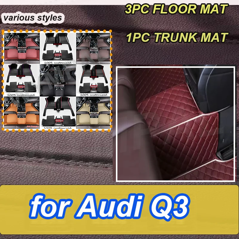 

LUXURY Car Floor Mats For Audi Q3 Sportback 2020 2021 2022 Custom Auto Foot Pads