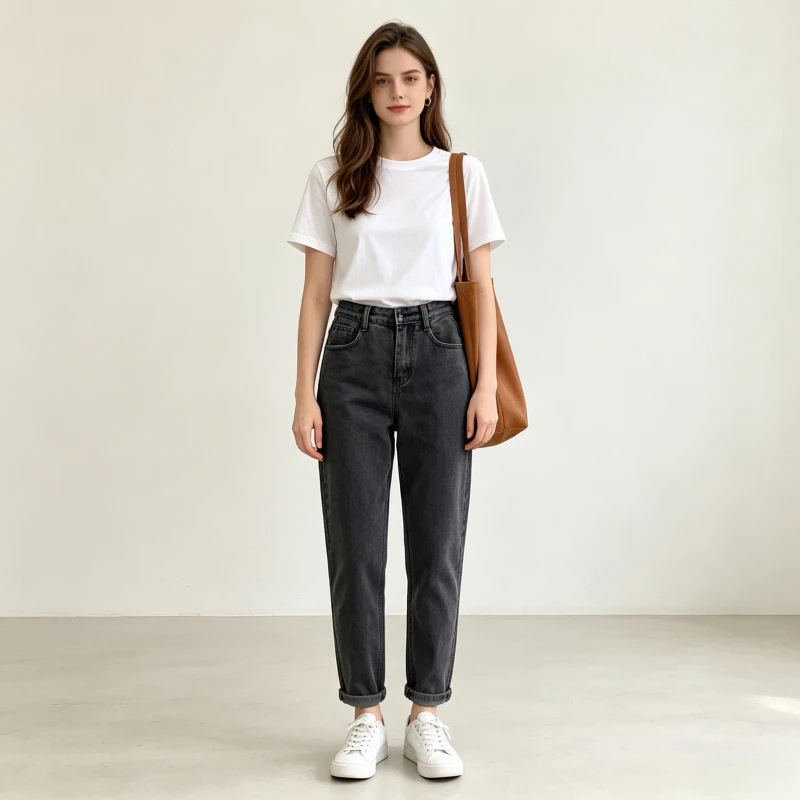 

Harem Pant Women Jeans Vintage Ankle Length Pants Slim Fit High Waist Denim Trousers Y2k Streetwear Elegant Work Casual summer
