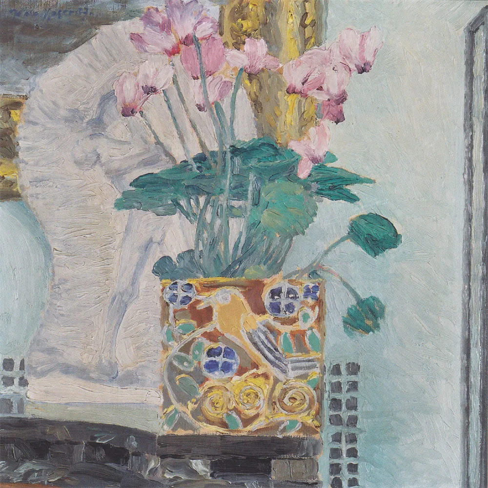

Hand-painted high quality reproduction of Cyclamen by Koloman Moser Flower oil painting on canvas Picture decoration for home