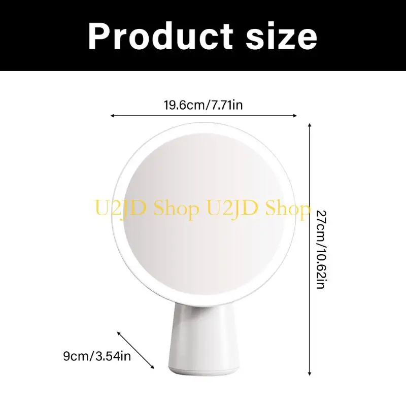 U2JD Touch Sensitive Dimmable LED Cosmetic Mirror Side Rotation Wireless Operation