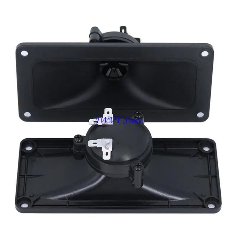 573A 2pcs Piezoelectric Ceramic Tweeter Speaker, Music Device with Toughs ABS Housing Square Horn Tweeter Speaker