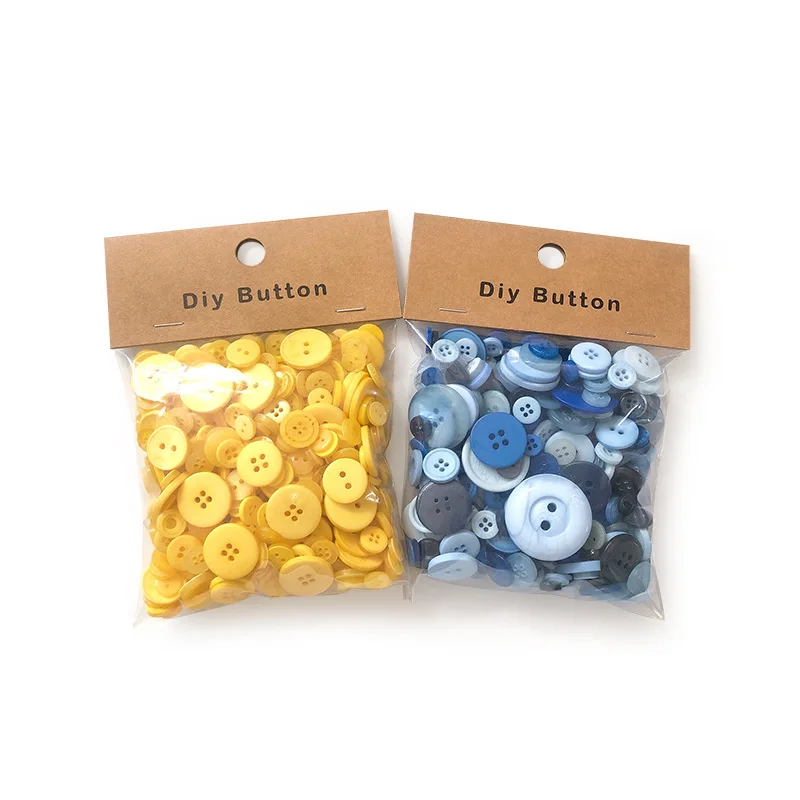 150g/Bag Assorted Sizes Mixed Colorful Resin Buttons Round Craft Buttons for Sewing DIY Crafts Handmade Manual Button Painting