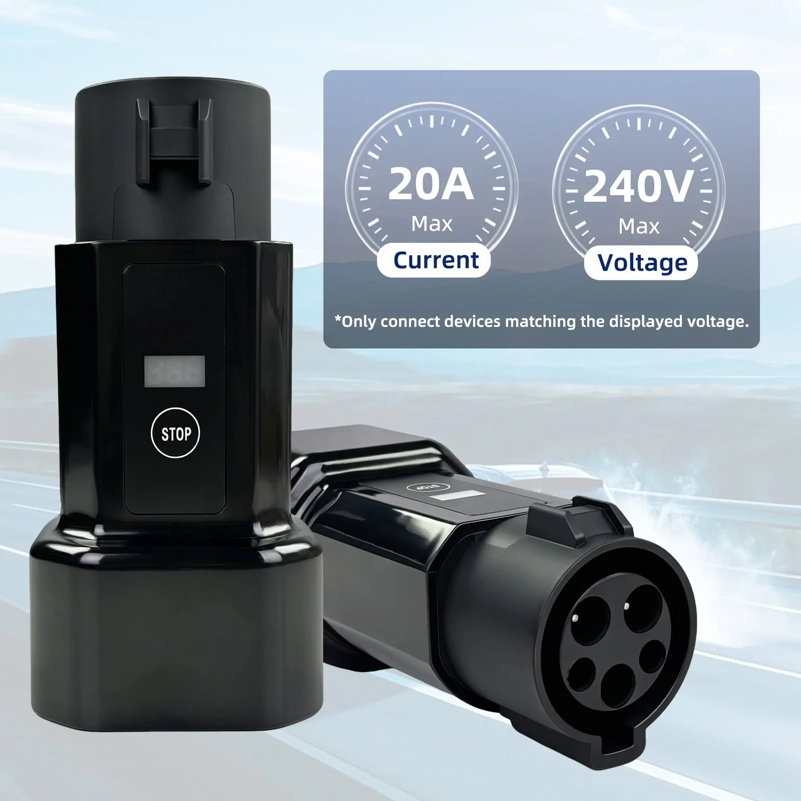 J1772 Type1 to Socket Adapter, Draw Power from Type1 AC EVSE Charger,Convert EV Charger to 220V Power Socket for Camping RV