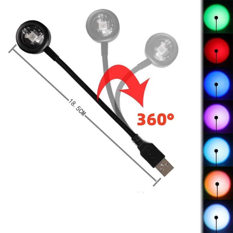 Led USB Sunset Lampe Nacht Licht Projektor Geburtstag Party Dekoration Tragbare Stimmung Licht Für Schlafzimmer Wohnzimmer Wand Fotografie