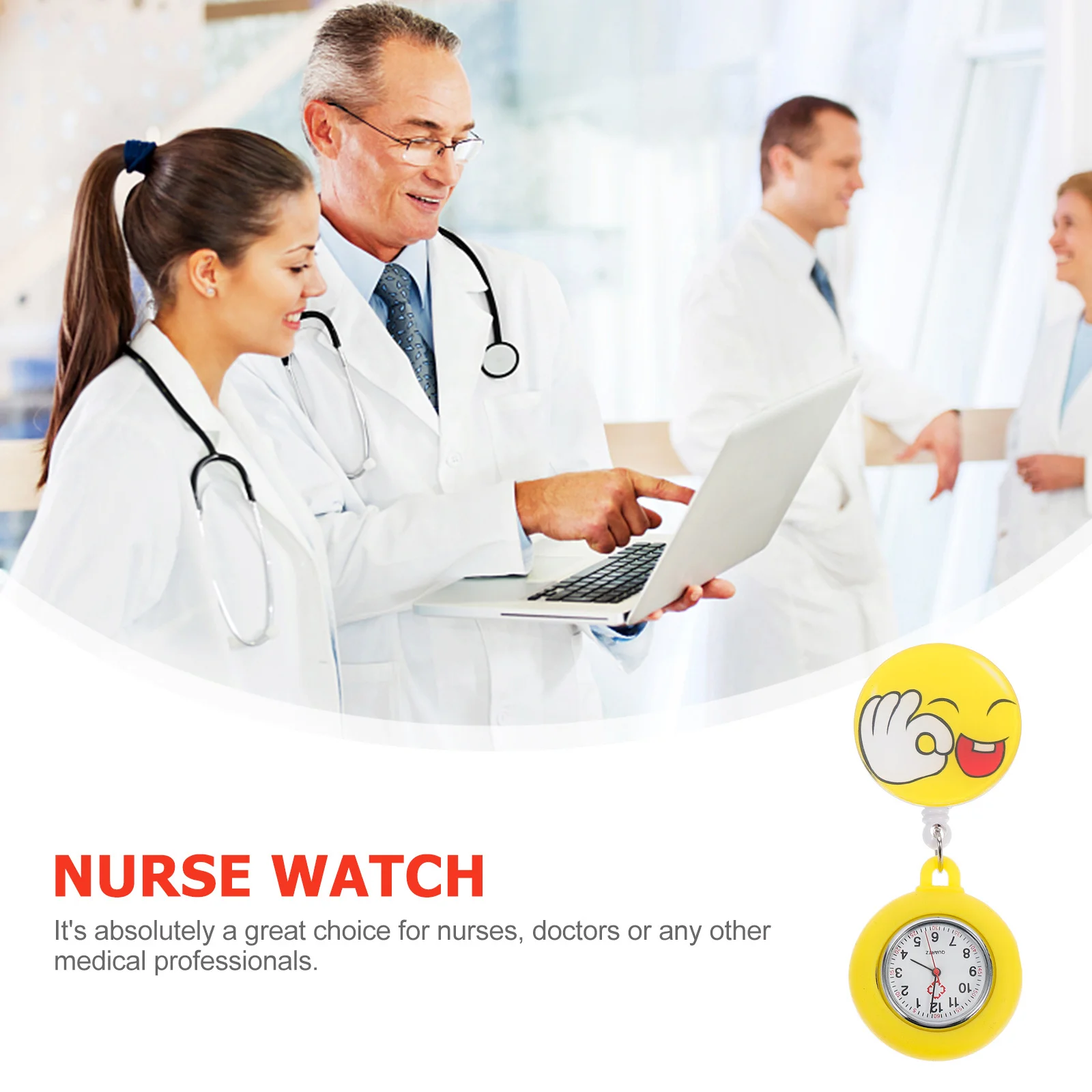 

Nurse Fob Watch Hanging Pocket Clip-on Lapel Retractable Large Dial Stylish Unisex Design for Nursing Staff Hospital Workers