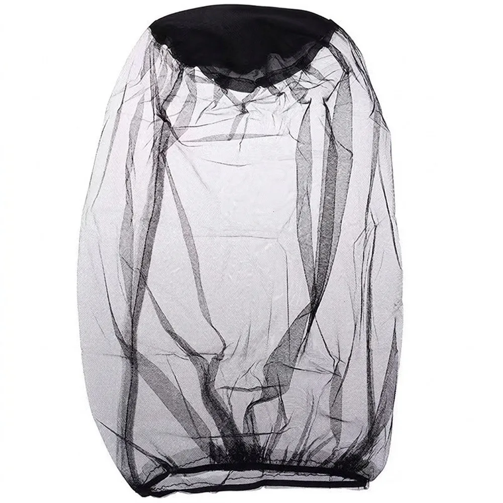10pcs Ultra Large Camping Net Cap Fine Mesh Head Protection For Hiking Fishing Gardening Fits Most Hats Lightweight Black
