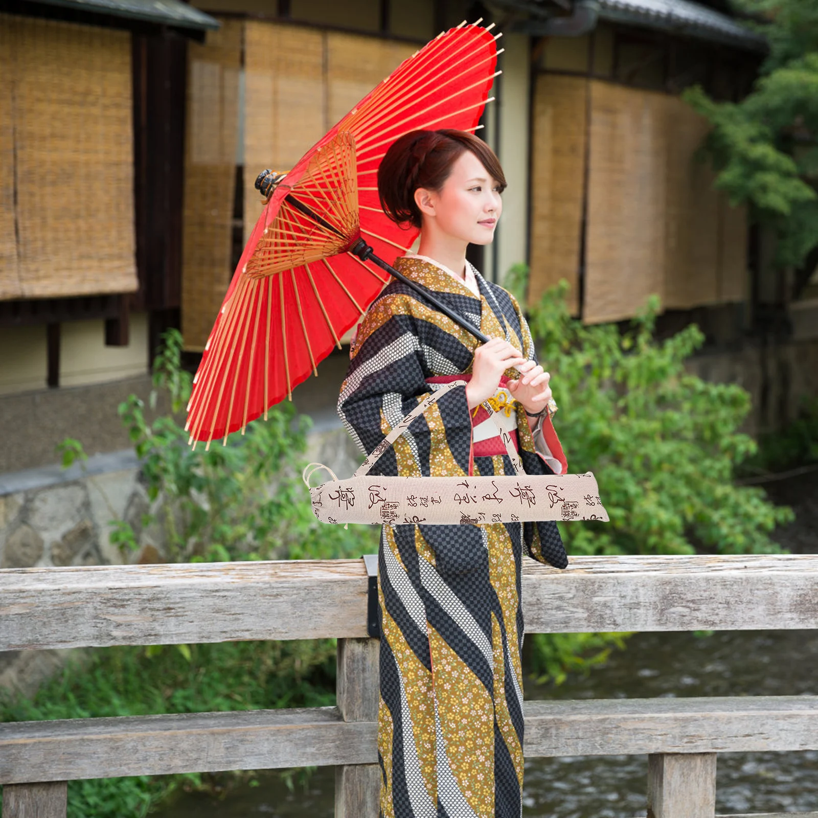 

Umbrella Bag Parasol Foldable Storage Chinese Japanese Oiled Drawstring Wet Rain Large Cover Handbag Foldable Disposable