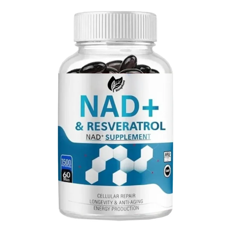 

NAD+Дополнение-60 капсул NAD+ и Resveratrol высокой чистоты, антивозрастной | антиоксидант Поддержка энергии и повышения концентрации