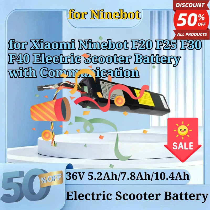 36V 5.2Ah/7.8Ah/10.4Ah Li-ion Replacement Battery for Xiaomi Ninebot F20 F25 F30 F40 Electric Scooter Battery with Communication