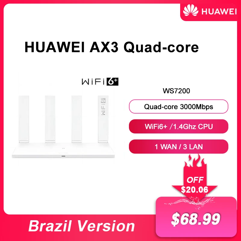 

Original HUAWEI AX3 Wifi-router Dual-core WiFi 6 Plus 3000Mbps 2.4GHz 5GHz Repeater Mesh Wifi Extender VPN Gigabit Rate Modem