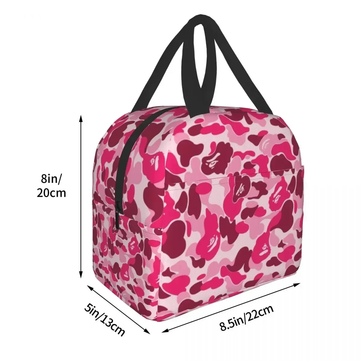 Luxury Pink Camo Camouflage Thermal Insulated Lunch Bags Women Portable Lunch Tote for School Office Outdoor Storage Food Box