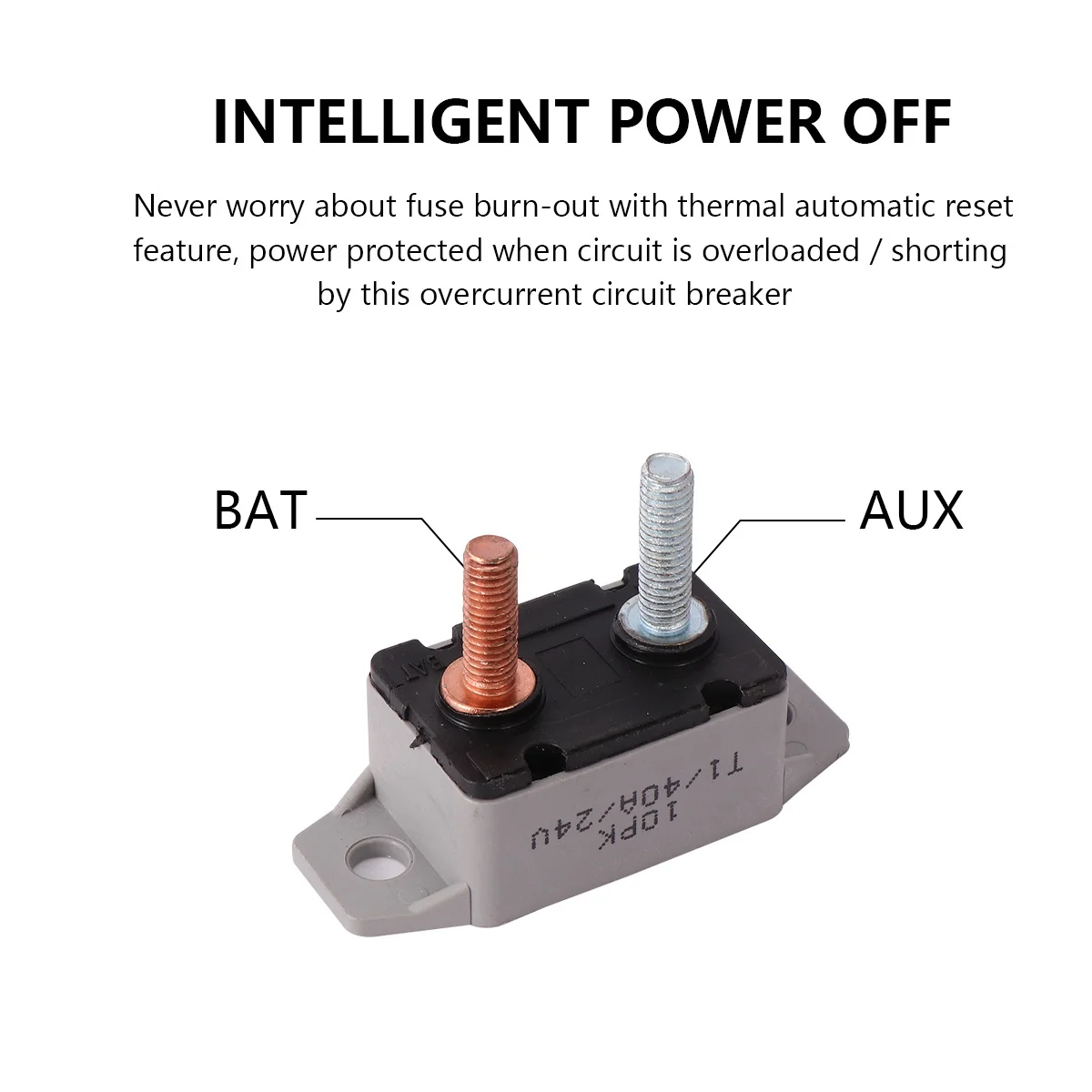 

2pcs 30A 12V/24V Automatic Reset Circuit Breaker Stud Bolt Type Overcurrent Protection For Car Boat Truck Rv Marine