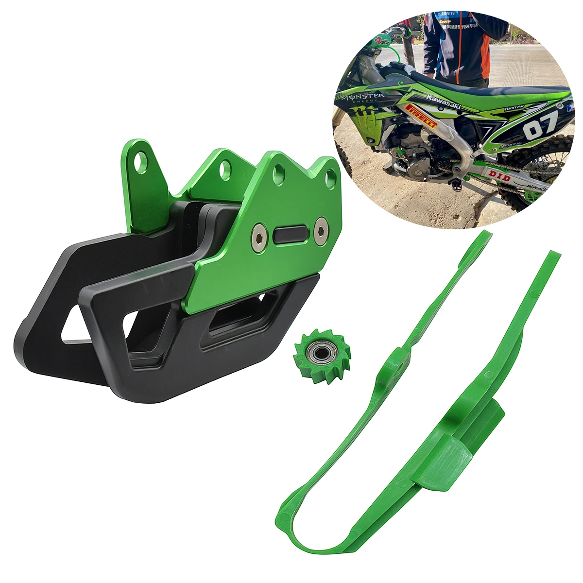 

Плоская вилка, резиновая направляющая цепи, часть мотоцикла для KAWASAKI KX250F KX450F KX KXF KLX 250 450, защита направляющей цепи с ЧПУ