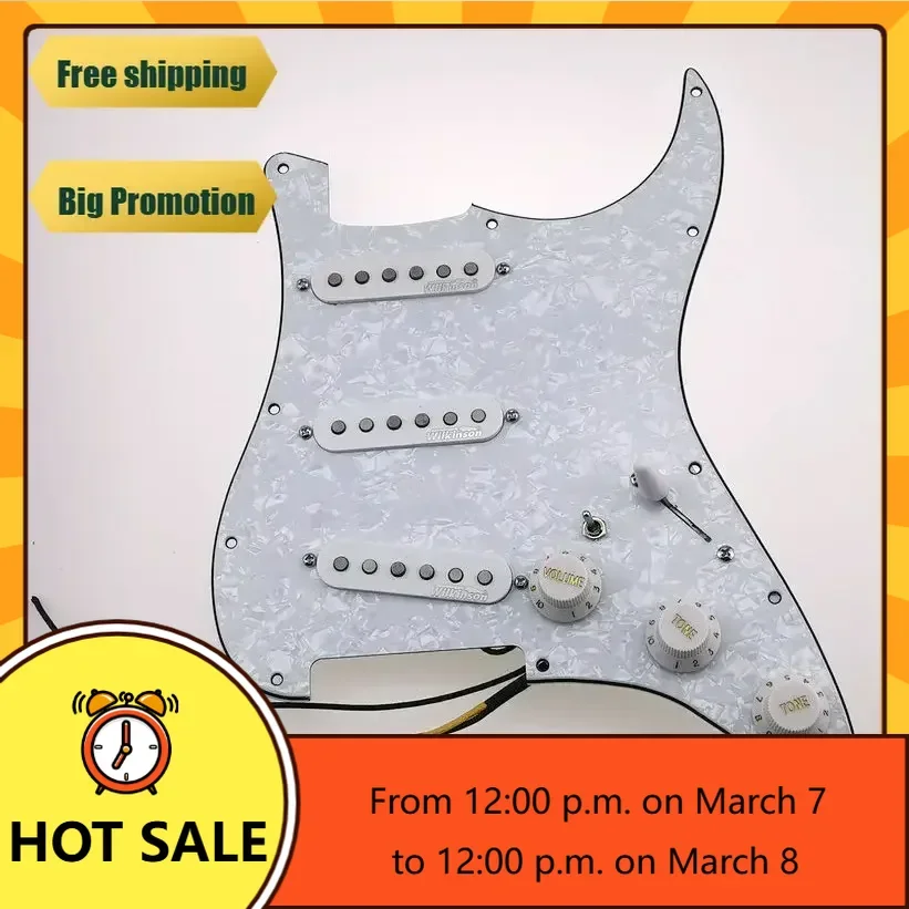 

Q-X Music Store-Guitar Pickups 7-Way type fully loaded pickguard Wilkinson WVS 60's Alnico5 SSS Single Coil