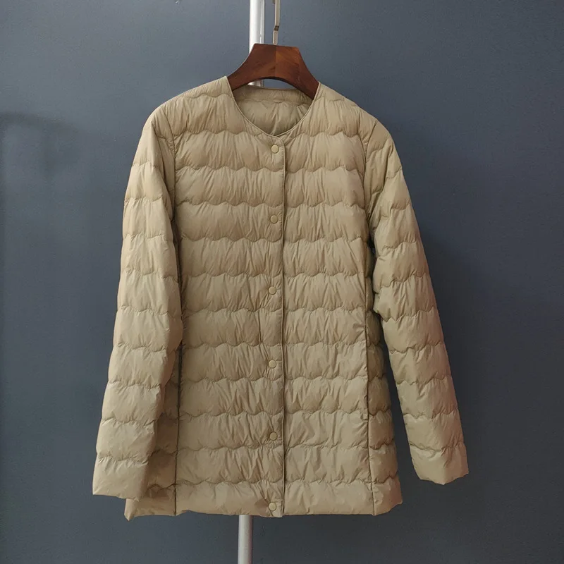 Novo outono inverno quente para baixo casaco feminino luz fina pato branco para baixo jaqueta parkas senhoras midi longo bigsize puffer outwears